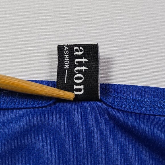 Luc Matton XL Blue Kente Cloth Dashiki Style Tee African Heritage Tribal Print - Picture 9 of 11